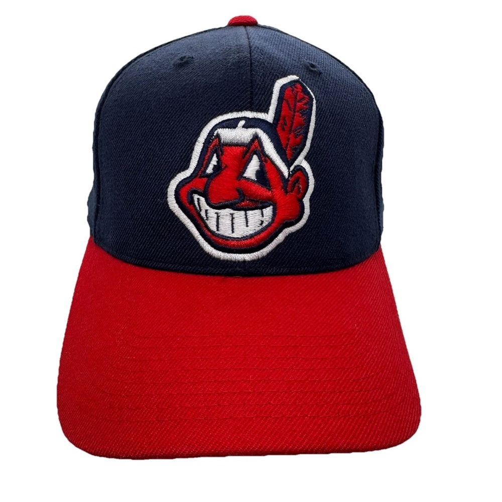 VTG 90s Cleveland Indians Guardians Sports Specialites Wool Snapback Hat READ